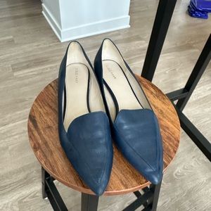 Cole Haan Navy Heeled Loafers